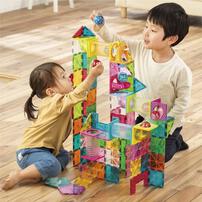 【収納BOX付き】ピタゴラスBASIC 知育いっぱい！ボールコースターDX｜不思議な磁石でピタッ！空間認識力を育てる 創造力次第で無限大！ トイザらス限定