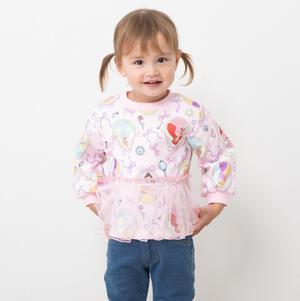 【Sophitica × tsumashi1118さん】Disney プリンセス 裏毛トレーナー 総柄 ピンク×90cm ベビーザらス限定