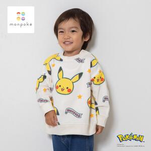 monpoke モンポケ トレーナー 裏毛 総柄(ナチュラル×100cm)