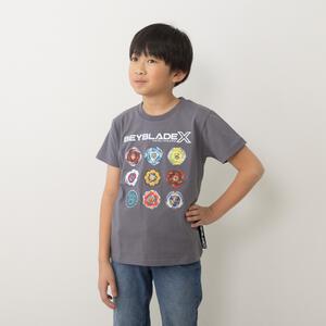 ベイブレードX 半袖Tシャツ 図鑑アート ジュニア グレー&times;150cm ベビーザらス限定