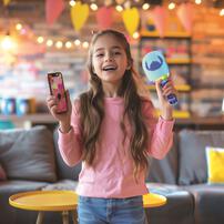 スティッチ 光る！ビッグカラオケマイク(ワイヤレス) トイザらス限定 クリスマスプレゼント 6歳 7歳 8歳