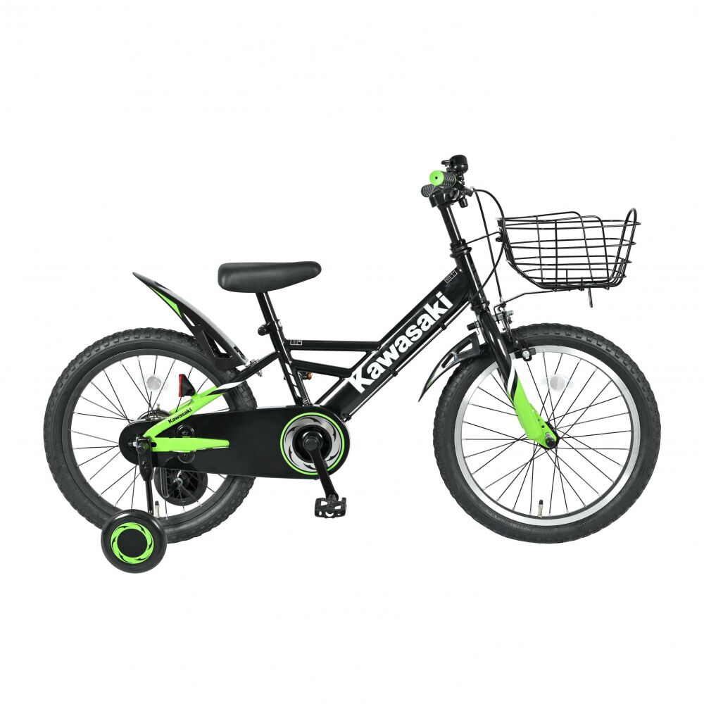 18インチ 身長105～120cm 子供用自転車 カワサキ ブラック 5歳 6歳 7歳