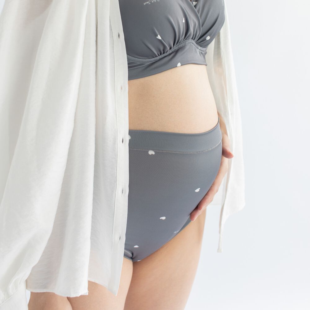 プティジュエット マタニティショーツ ハート(チャコール×L MU