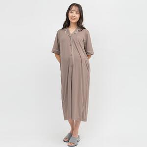 便利な2WAY半袖ワンピースパジャマ(モカ&times;M-L)