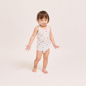 2枚組 涼感袖なしロンパース肌着 シースルー くま 天気 ホワイト&times;70cm