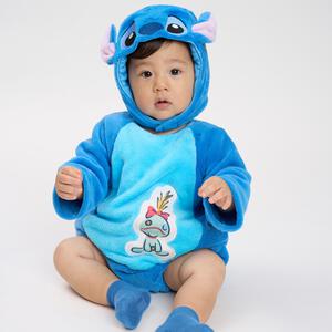 Disney ディズニー 長袖たまごオール 帽子付き スティッチ フリース 70-80cm ベビーザらス限定