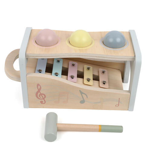 木製たたいてころころ ハンマーボール＆鉄琴 トイザらス限定  1歳 2歳 3歳 プレイポップ 誕生日 ギフト プレゼント