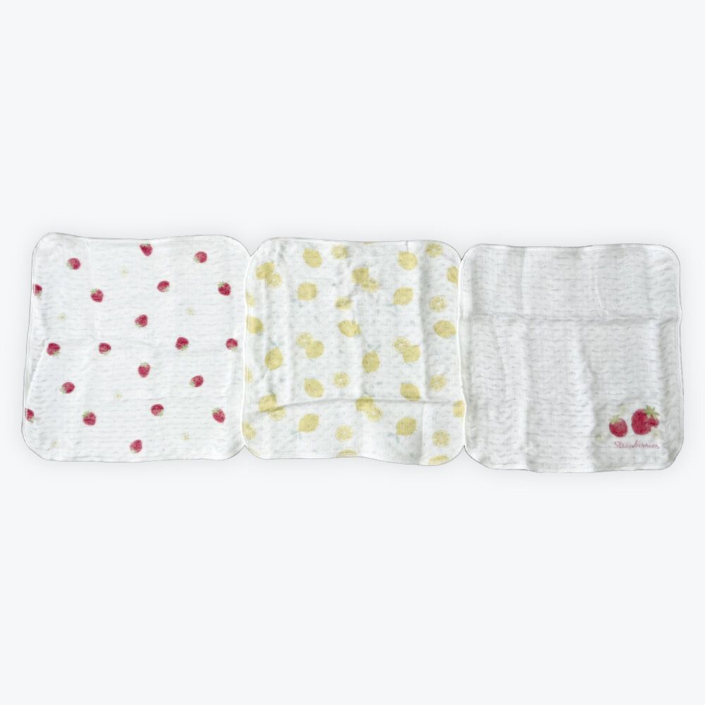 バンブーガーゼ ハンカチ3枚組イチゴレモン ベビーザらス限定