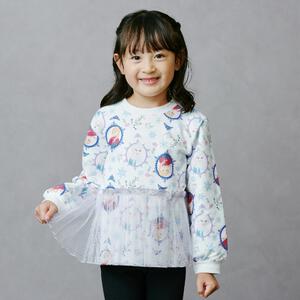 【Sophitica × tsumashi1118さん】Disney アナと雪の女王 裏毛トレーナー 総柄 ホワイト×120cm ベビーザらス限定