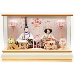 【雛人形】ケース飾り 親王飾り「桜刺繍金ぼかしパノラマアクリル」 (322123)ひな人形 コンパクト トイザらス・ベビーザらス限定【メーカー直送】