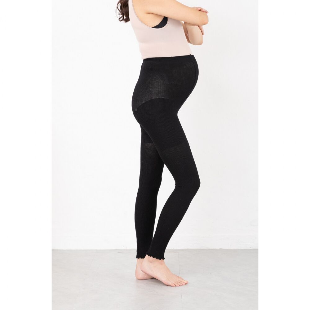 ウェストらくらく腹巻付きレギンス(ブラック×M-L) | マタニティ