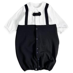 長袖切替フォーマルドレスオール 蝶ネクタイ付き 50cm-70cm ベビーザらス限定　