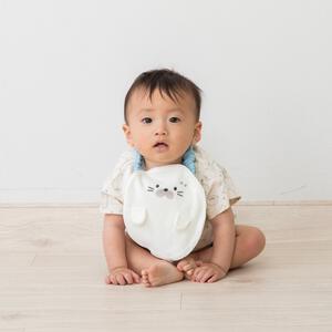 スタイ付きボディスーツ 天竺 アザラシ ナチュラル&times;80cm