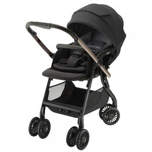 Aprica アップリカ Mar マール (ブラック) A型ベビーカー 両対面式 真横スライド機能 1ヶ月～3歳頃対応