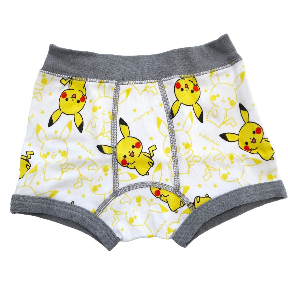 monpoke モンポケ 3枚組ボクサーパンツ 総柄×ワンポイント ブラック