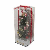 クリスマスツリー 28cm LEDミニファイバーツリー 組み立て不要 コンパクト 玄関先 トイザらス限定