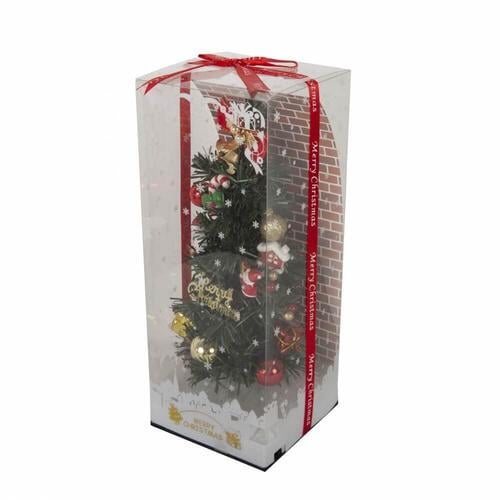 クリスマスツリー 28cm LEDミニファイバーツリー 組み立て不要 コンパクト 玄関先 トイザらス限定