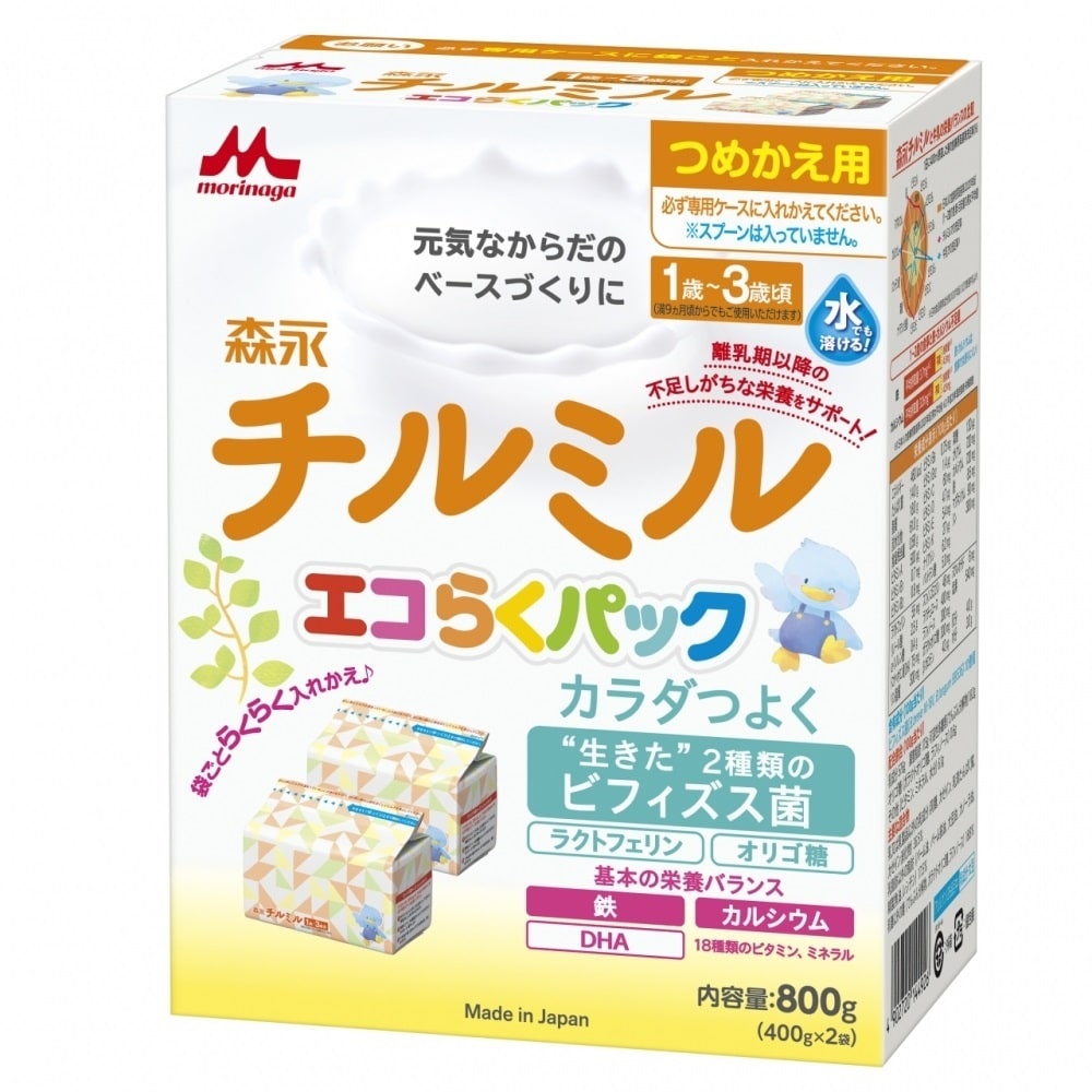  森永 フォローアップミルク チルミル エコらくパック つめかえ用 400g×2袋【粉ミルク】