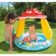 INTEX マッシュルーム ベビープール 102×102×89cm ビニールプール ボールプール 屋根付き 1歳 2歳 丸型 円形 水遊び