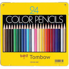 トンボ 缶入り色鉛筆 24色
