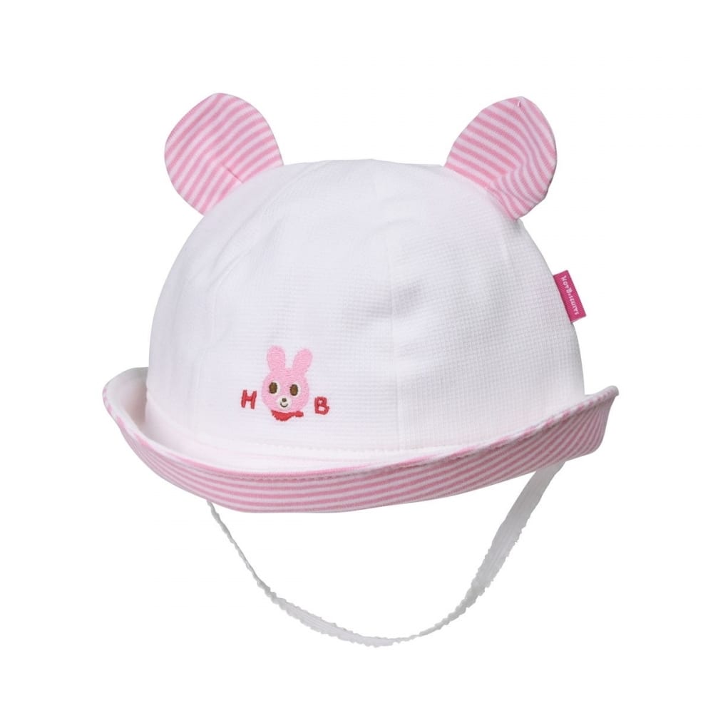 【ホットビスケッツ】&starf;UVカット対応&starf;耳付きサマー帽子（ピンク・SS）