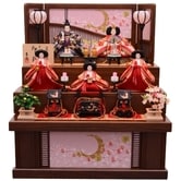 【雛人形】ベビーザらス限定　三段収納五人飾り「月に桜格子」 (606829)【送料無料】
