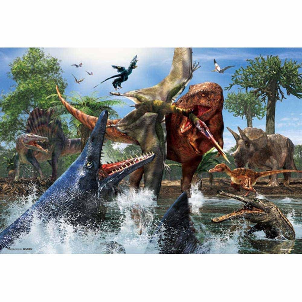 学べるジグソーパズル 150ラージピース（300ピースサイズ） ティラノサウルスVSモササウルス【その他パズル】