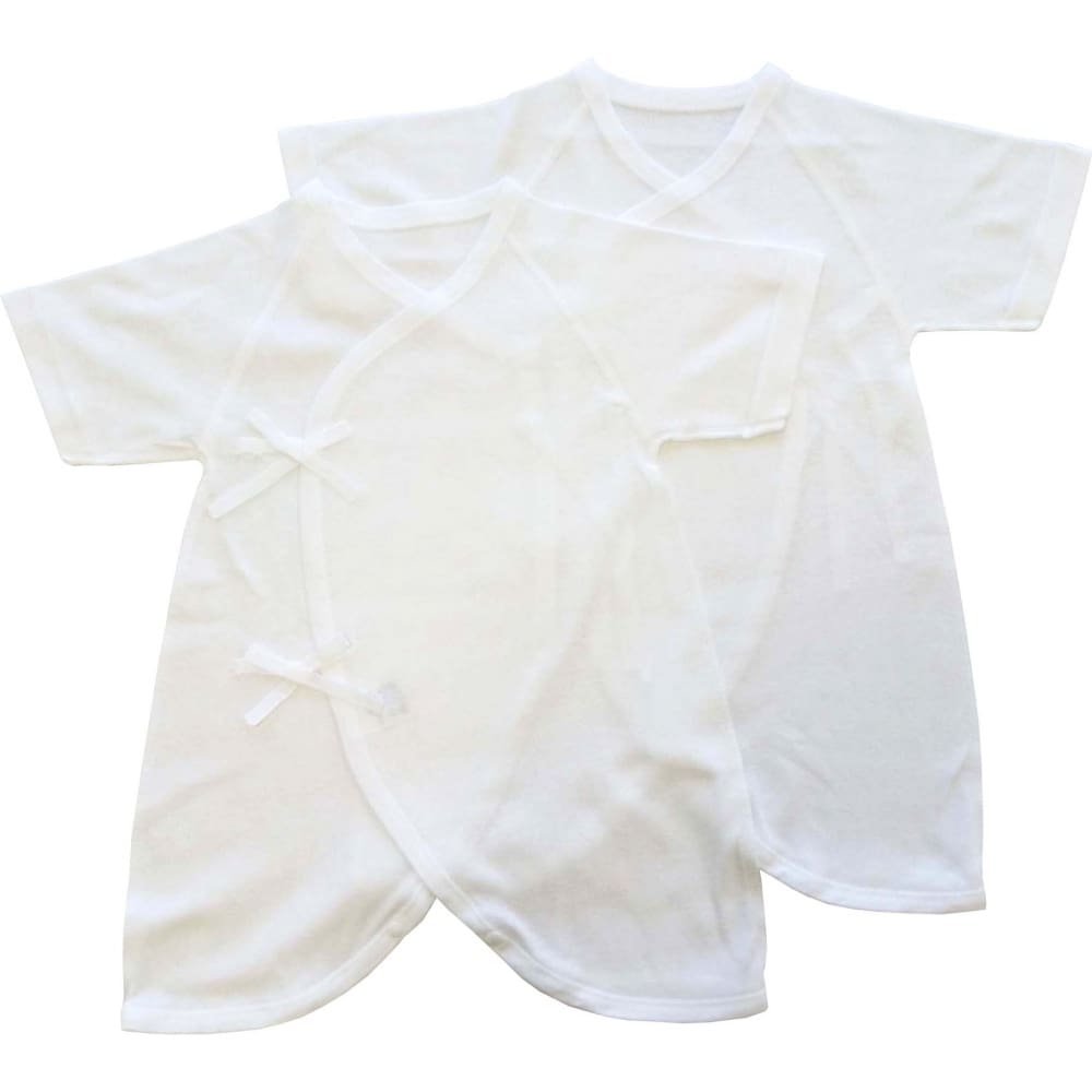 ＜トイザらス＞ 日本製 2枚入り フライスコンビ肌着 新生児肌着（ホワイト・50-60cm）