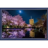 KAGAYA 1000ピース ジグソーパズル 月夜に咲く＆木製フレームブルーセット【送料無料】