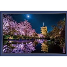【クリックで詳細表示】KAGAYA1000Pパズル 月夜に咲く＆木製フレームブルーセット【送料無料】