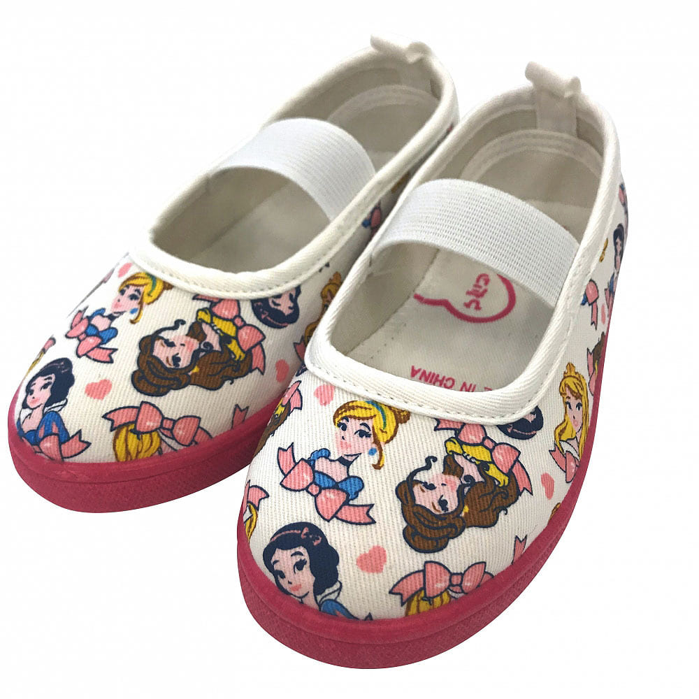 ディズニー プリンセス 総柄 上履き 上靴 バレエシューズ（ピンク×15.0cm）
