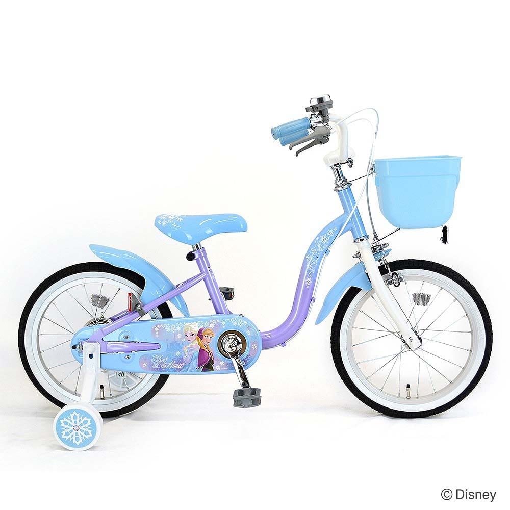 16インチ 身長98~111cm 子供用自転車 ディズニー アナと雪の女王 女の子 水色 ブルーの画像
