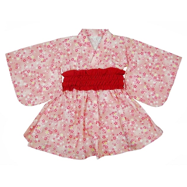 小花柄帯付き浴衣ワンピース ピンク 110cm ベビーザらス