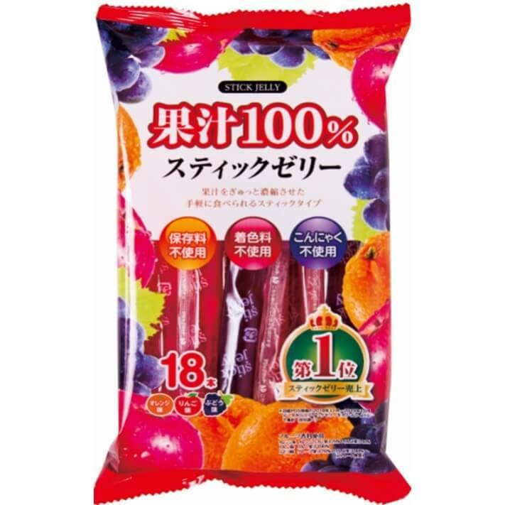 果汁100％スティックゼリー 18本【お菓子】