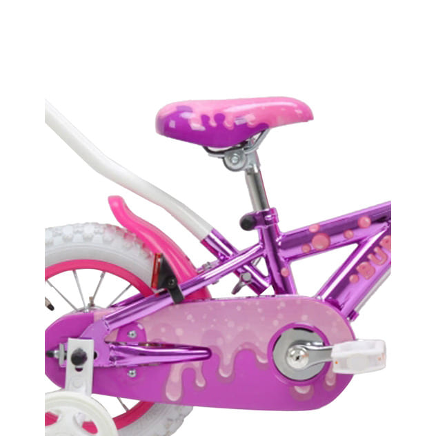 12インチ 身長85～100cm 子供用自転車 KENT バブルガム（ピンク）手押し棒付き 女の子 スチールフレーム カゴ 補助輪 おしゃれ 白