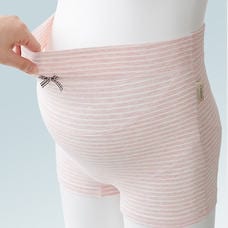らくばきパンツ妊婦帯 ボーダー(ピンク×L)