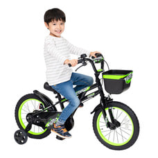 16インチ 身長100～120cm 子供用自転車 KENT フュージョン 男の子 カゴ 補助輪 黒