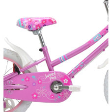 16インチ 身長100～120cm 子供用自転車 KENT ガールズスウィート 女の子 スチールフレーム カゴ 補助輪 白 ホワイト ピンク かわいい