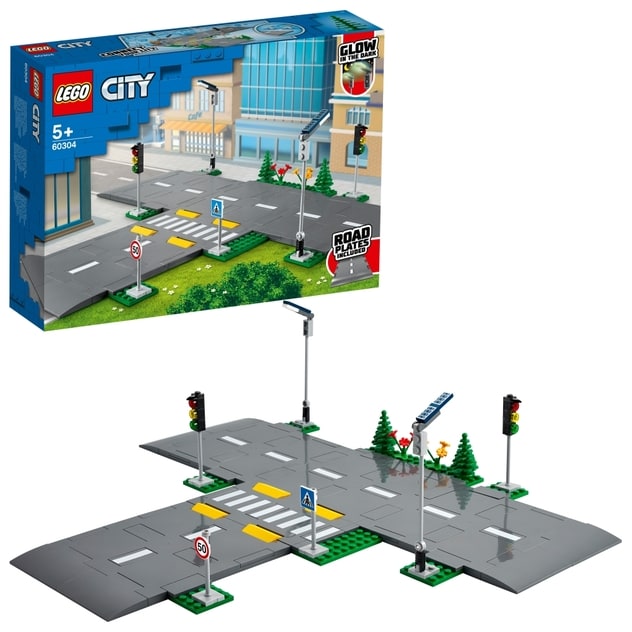 レゴ LEGO シティ 60304 つながる！ロードプレート 交差点 | トイザらス