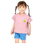 SMILEY FACE 半袖Tシャツ (ピンク×80cm)
