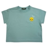 SMILEY FACE 半袖Tシャツ (グリーン×80cm)