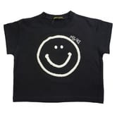 SMILEY FACE 半袖Tシャツ (チャコール×80cm)