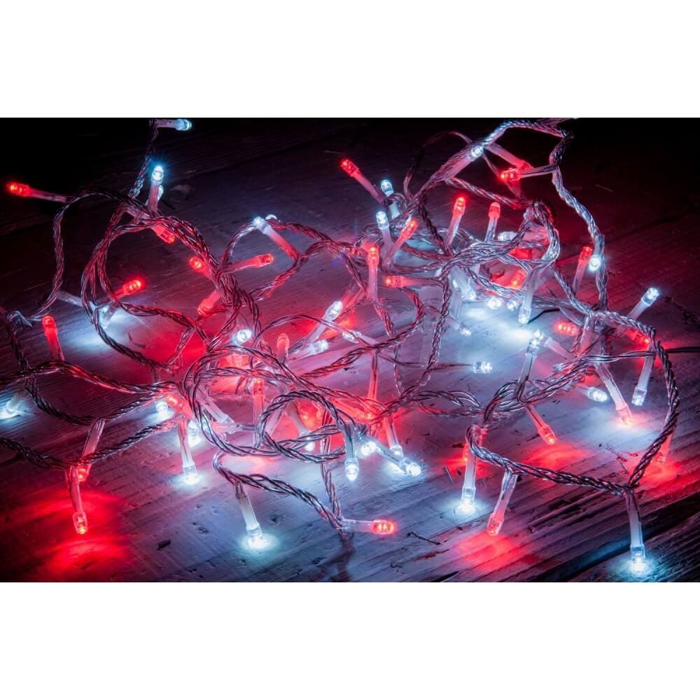 ＜トイザらス＞【クリスマス】200球 LEDライト レッド／ホワイト 10m 8パターン点灯 屋外 屋内 室内 コントローラー付き クリスマスツリー ACアダプター【送料無料】