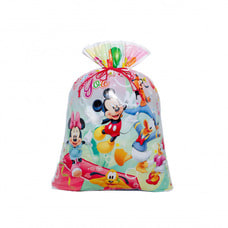 ディズニーキャラクター ビニールギフトバッグ （約）74ｘ86cm Lサイズ 大きい クリスマスラッピング 巾着袋 おもちゃ 子供 リボン 簡単 マチあり かわいい