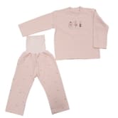 長袖腹巻付きパジャマ キルト フラミンゴ (ピンク×90cm)
