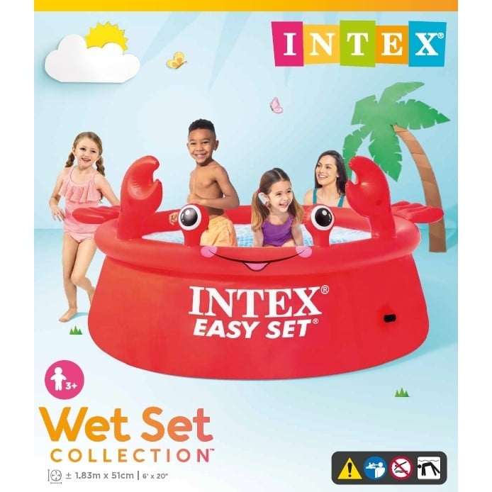 【オンライン限定価格】INTEX カニさん イージーセットプール 183×183×51cm キッズ 子供 水遊び ビニールプール 大型 ファミリープール