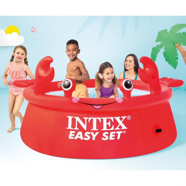 【オンライン限定価格】INTEX カニさん イージーセットプール 183×183×51cm キッズ 子供 水遊び ビニールプール 大型 丸型 円形  かわいい ファミリープール
