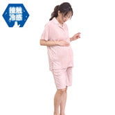 接触冷感 半袖パイルパジャマ ハーフパンツ(ピンク×M-L)