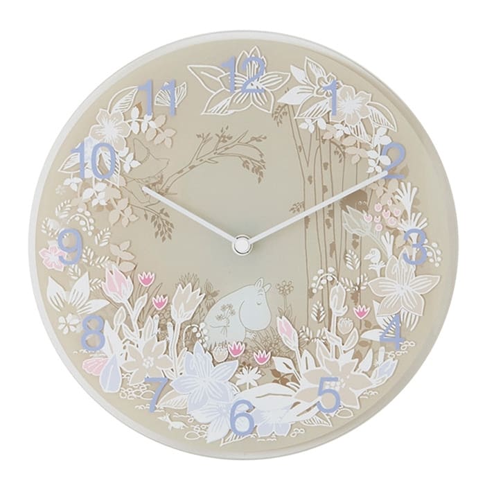 Wall clock Moomin Picking Flowers (ライトベージュ)【送料無料】