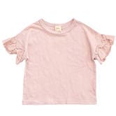 ベビーザらス限定 nikohug シャーリング天竺 フレンチフリル Tシャツ(ピンク×90cm)